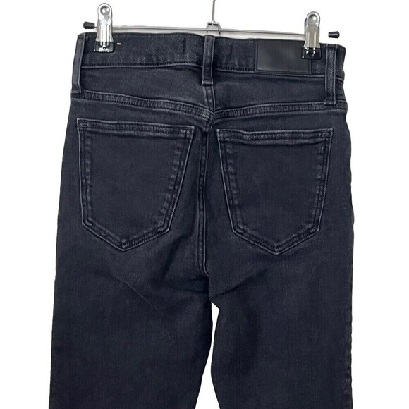 Madewell Cali Demi Boot Jeans Black Starkey Wash Women’s Size 25 Cropped Flare - Picture 6 of 13